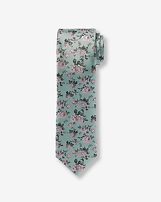 Classic Teal Green Floral Tie