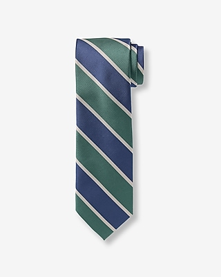 Classic Green and Blue Varsity Striped Tie