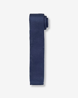 Narrow Navy Textured Knit Tie
