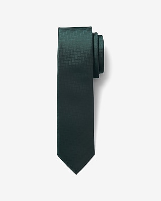 Narrow Green Monochromatic Geo Print Tie