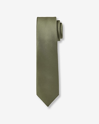 Narrow Green Solid Tie