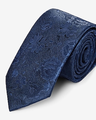 Navy Floral Jacquard Tie