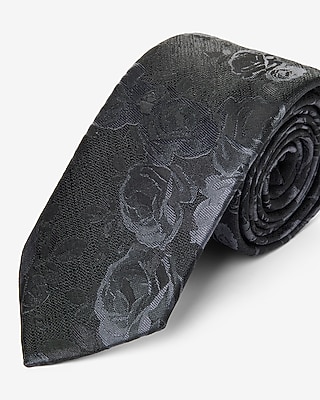 Black Floral Jacquard Tie