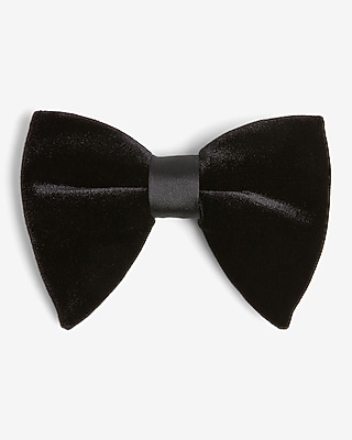 EXAGGERATED BLACK VELVET BOWTIE:JET BLACK:NS