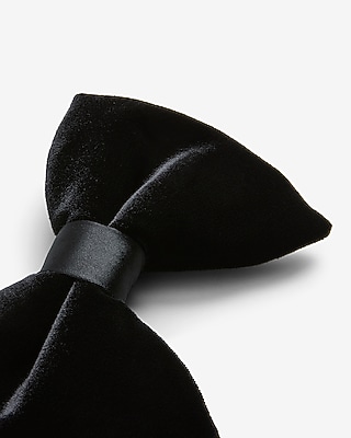 EXAGGERATED BLACK VELVET BOWTIE:JET BLACK:NS