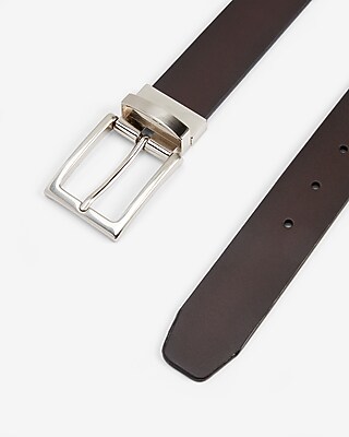 Leather Reversible Prong Buckle Belt | Express