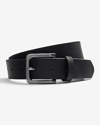 Black Leather Silver Square Belt