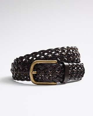 Brown Braided Leather Belt