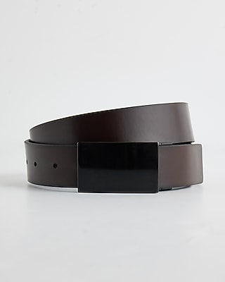 Black & Dark Brown Plaque Reversible Belt