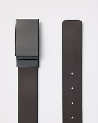 Black & Dark Brown Plaque Reversible Belt