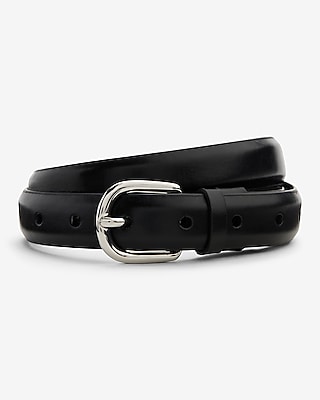 Faux Leather Belt with Round Buckle