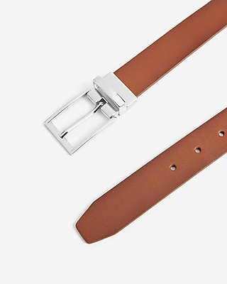 Leather Reversible Prong Buckle Belt