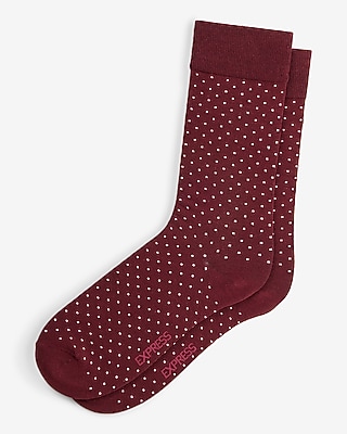 Burgundy Polka Dot Dress Socks