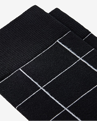 Black Windowpane Dress Socks