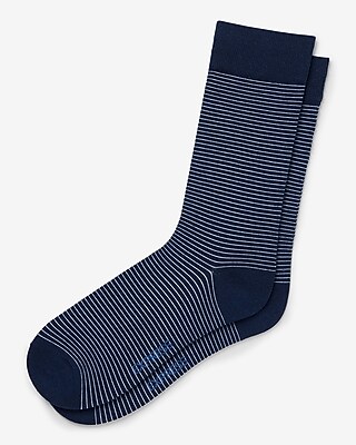 Navy Horizontal Striped Dress Socks