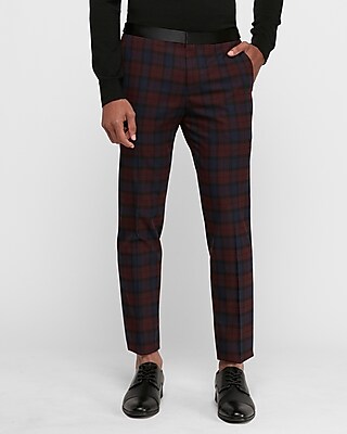 dark red plaid pants