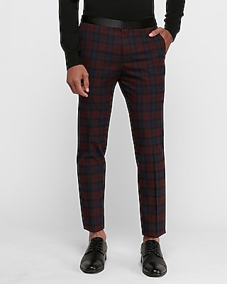 mens burgundy plaid pants