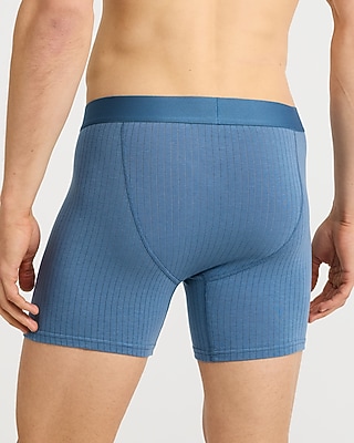 6" Ribbed Cotton-Blend Boxer Briefs 4 Pack
