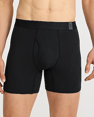 6" Ribbed Cotton-Blend Boxer Briefs 4 Pack