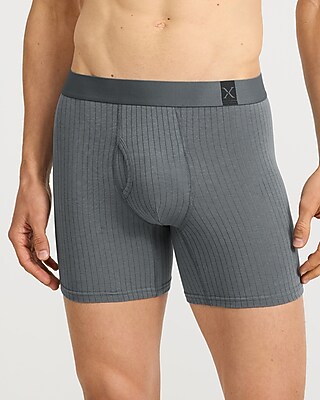 6" Ribbed Cotton-Blend Boxer Briefs 4 Pack