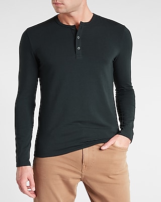 Slim Supersoft Long Sleeve Henley T-Shirt