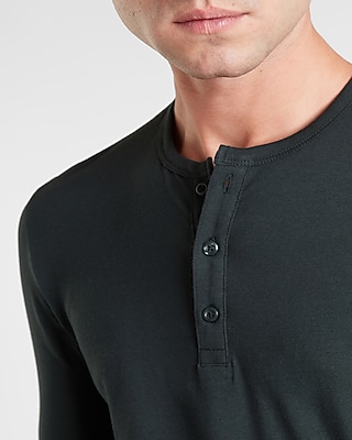 Slim Supersoft Long Sleeve Henley T-Shirt