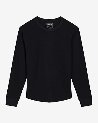 Waffle Knit Long Sleeve Crew Neck T-shirt | Express