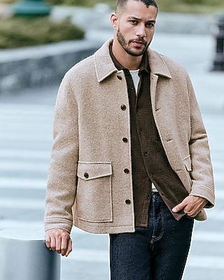 ジャケット・アウター WOOL CARAMEL PIQUET Set Up Textured Boucle Wool-blend Jacket | Express