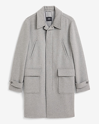 Heather Gray Wool-Blend Carcoat