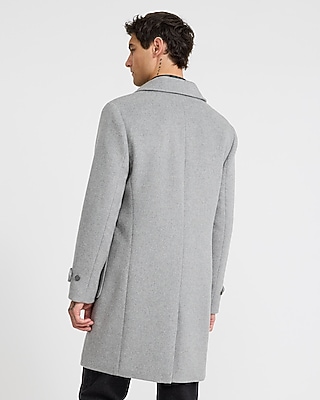 Heather Gray Wool-Blend Carcoat