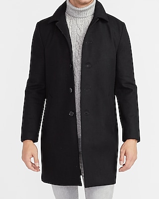 black wool trench coat for men