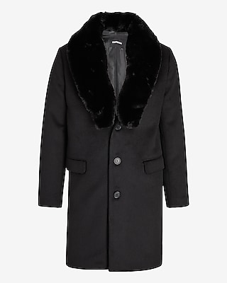 mens trench coat with fur collar