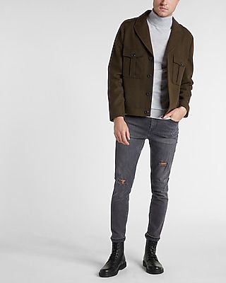 wool military jacket mens