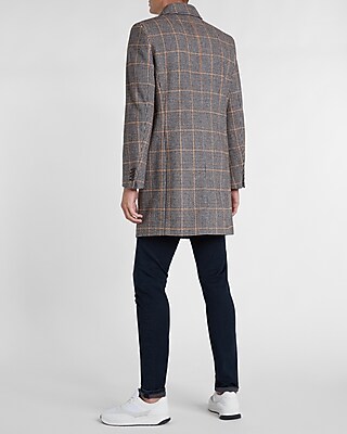 plaid car coat mens