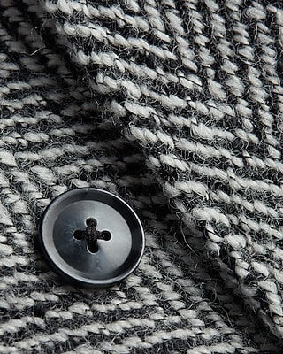 Black & White Wool Herringbone Topcoat