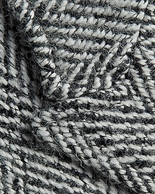 Black & White Wool Herringbone Topcoat