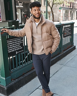 Tan padded hot sale jacket