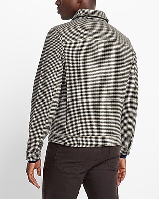 Houndstooth Wool-blend Trucker Jacket | Express