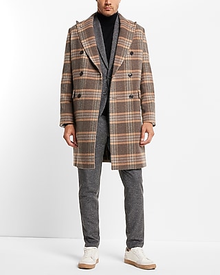 Plaid Wool-blend Topcoat Express
