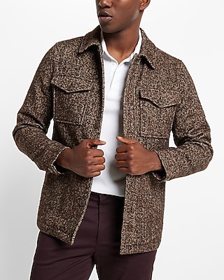 Herringbone Wool-blend Shirt Jacket