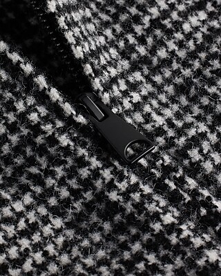 Textured Houndstooth Wool-Blend Trucker Jacket