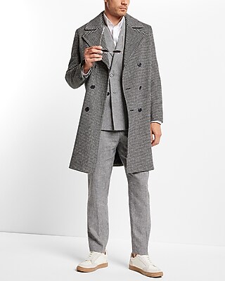 mens houndstooth wool coat