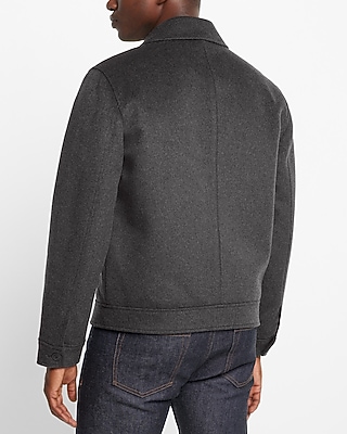 Wool-Blend Water Resistant Bomber Jacket