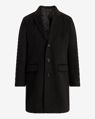 Black Wool-Blend Topcoat