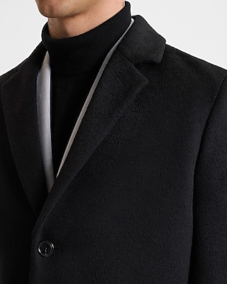 Black Wool-Blend Topcoat