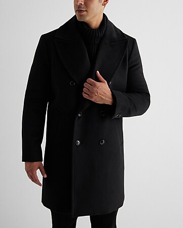 Winter Mens Slim Trench Coat Double-Breasted Peacoat Long Suit