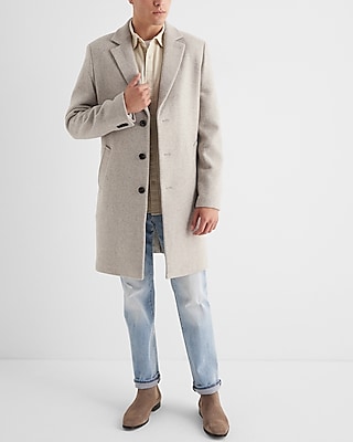 Wool-blend Notch Collar Topcoat Express