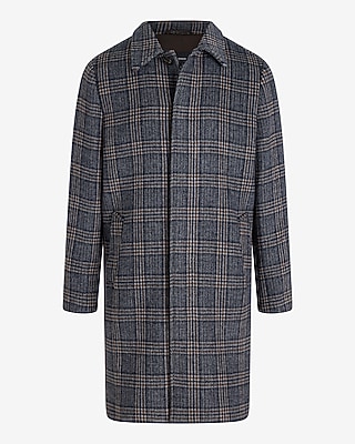 Plaid Wool-Blend Topcoat