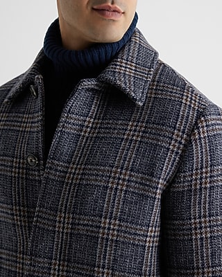 Plaid Wool-Blend Topcoat