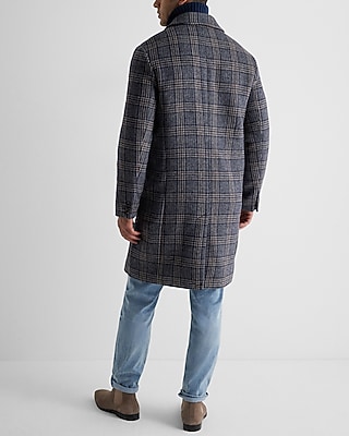 Plaid Wool-Blend Topcoat
